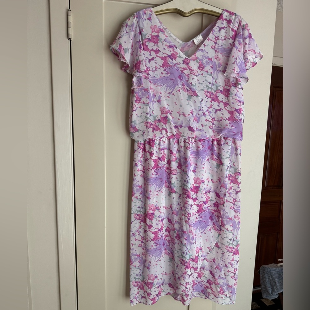 Impromptu floral pink & purple dress size 15/16